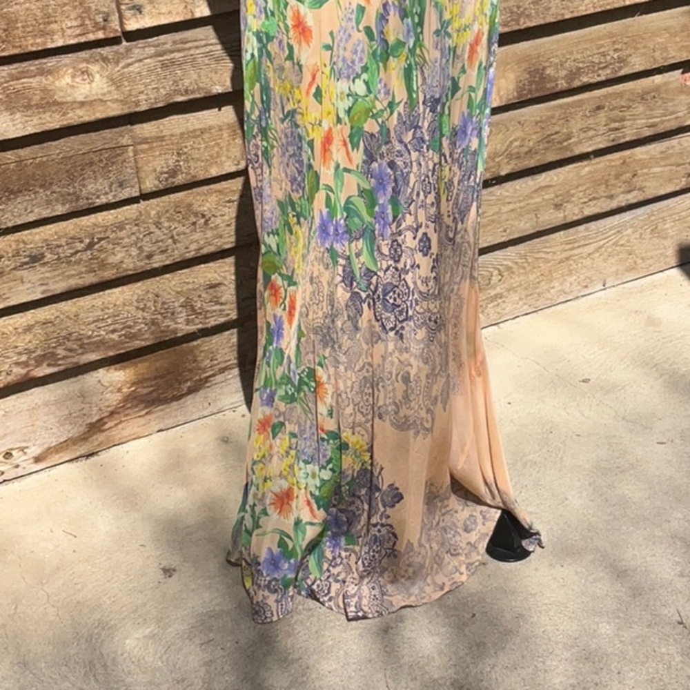 Johnny Was Floral Scoop-Neck Maxi Dress in Yellow, Green & Purple - Picture 5 of 5